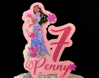 Topper de pastel Encanto, decoración de cumpleaños de Encanto, cumpleaños de Encanto, topper de Encanto, decoración de cumpleaños de Encanto, Encanto, topper Isabella encanto