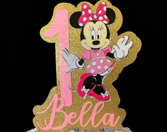 Minnie Mouse cake topper, 1st birthday Minnie mouse cake topper, birthday cake topper, Minnie Mouse first birthday, personalized, Minnie