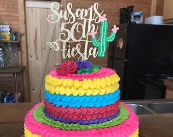 Fiesta Cake topper, fiesta topper, personalized fiesta cake topper, Fiesta, Fiesta decorations, Fiesta decor, cactus topper, cactus party