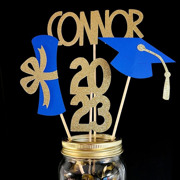 Graduation Centerpiece Sticks 2023, Graduation Party, Graduation Decorations, Graduation, Class of 2023, Name stick,  Graduation sticks