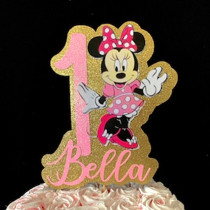 Minnie Mouse cake topper, 1st birthday Minnie mouse cake topper, birthday cake topper, Minnie Mouse first birthday, personalized, Minnie