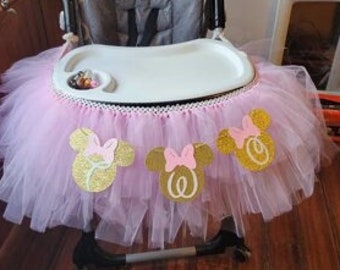Minnie Mouse Highchair banner, Minnie Mouse party, Minnie Mouse decor, Minnie two banner, Minnie Mouse birthday party, Mickey Mouse banner