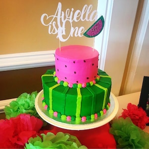 Watermelon birthday topper, Watermelon first birthday, One in a melon cake topper, 1st birthday cake topper, watermelon cake topper, one