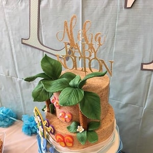 aloha baby, personalized welcome baby topper, Welcome baby cake topper, aloha, Welcome baby, Baby shower, Baby shower decorations