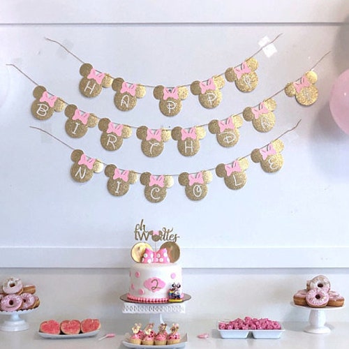 Minnie Mouse Birthday Banner Minnie Mouse Birthday Etsy