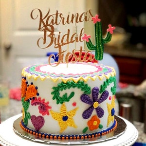 Topper de gâteau de douche nuptiale, Fiesta de mariée, Douche de mariée, Douche de mariée Fiesta, topper de gâteau de fiesta, topper de gâteau de douche, Topper de fiesta, Cactus