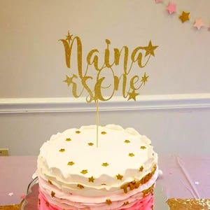 1st Birthday Cake Topper, 1st birthday star cake topper, Personalized Cake Topper, ONE Cake, 1st birthday, smash cake topper, twinkle star