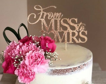 From Miss to Mrs, From Miss to Mrs cake topper, Bridal shower cake topper, Bridal shower decorations, From Miss to Mrs decorations