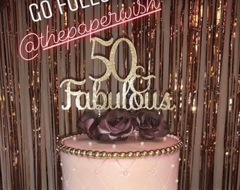 50 and Fabulous cake topper, 50 and Fabulous topper, 50 and Fabulous, Fifty cake topper, Fifty, 50 topper, 50th birthday decor