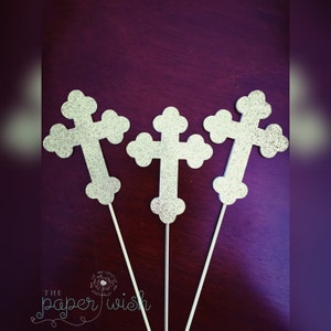 Tauf-Centerpieces, Kreuze, Kreuzstangen, Tauf-Centerpieces, Taufdekorationen, Taufdekorationen