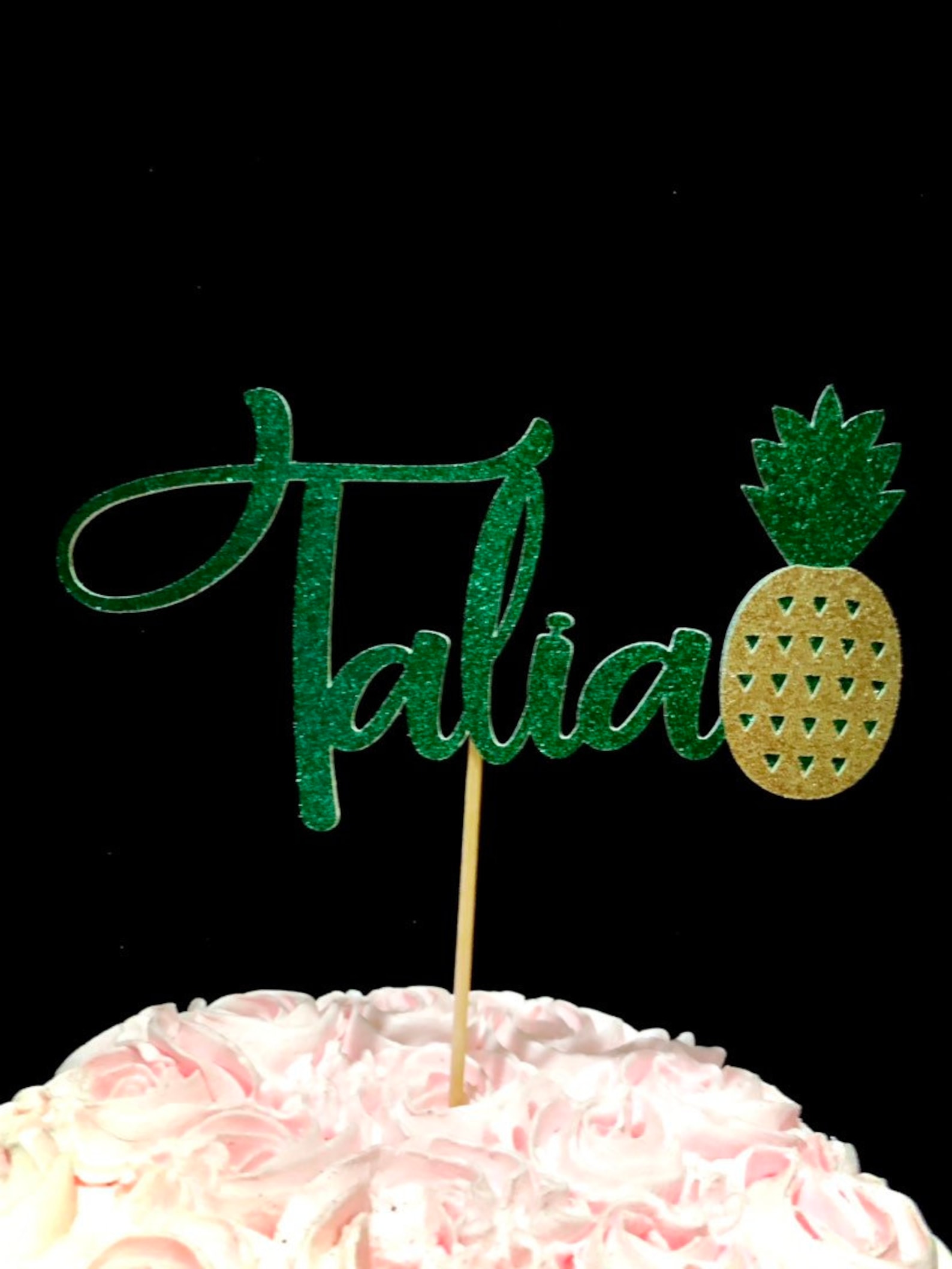 Pineapple Cake Topper Personalized Pineapple Cake Topper Etsy