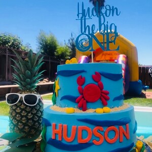Wave 1st Birthday, Beach Cake Topper, 1st Birthday Cake Topper, Wave ...