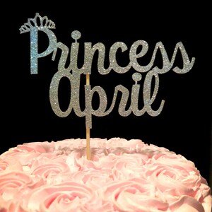 Princess Cake topper, Personalized Name Topper, Birthday Cake Topper, Princess Topper, Princess party image 3