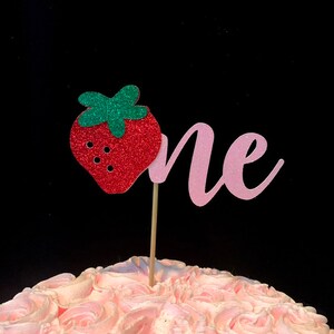 strawberry birthday topper, Strawberry first birthday, strawberry smash cake topper, 1st birthday cake topper, strawberry cake topper, one