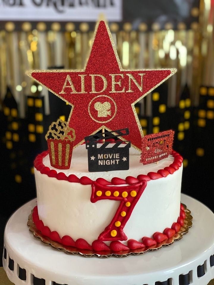 Hollywood Star Cake Topper Hollywood Birthday Star Birthday Etsy