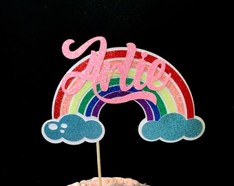 Rainbow cake topper, Rainbow party, Rainbow party decorations, Rainbow topper, Unicorn cake topper, Rainbow, Personalized topper