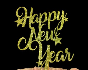 Happy New Year Cake topper, New Year Cake Topper, New Years decorations, New Years Eve Decor, 2017, New Years 2017, New Year Decor