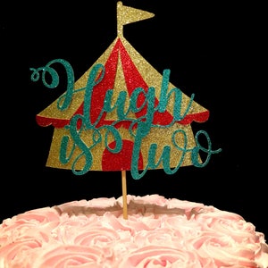 circus cake topper, circus birthday cake topper, circus decorations, circus theme birthday, two birthday cake topper, carnival cake topper image 5