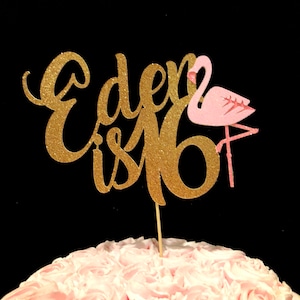 Flamingo birthday, Flamingo cake topper, birthday cake topper, flamingo party decorations, birthday flamingo, fiesta decorations, flamingo