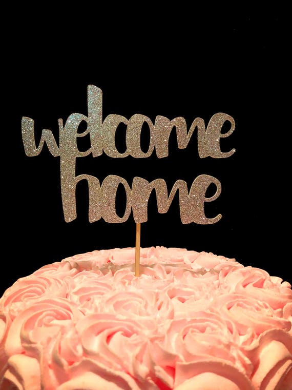 Home Sweet Home - Decoración para tartas - Welcome Home Welcome Back -  Decoración de fiesta de inauguración de la casa, color dorado champán