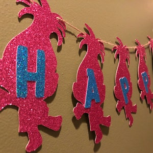 Troll banner, Troll birthday banner, Trolls banner, Trolls birthday banner, Trolls theme birthday, Trolls party decorations