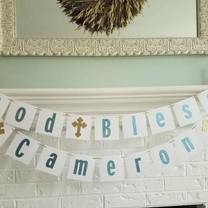 Baptism Banner, God Bless Banner, Christening Banner, First Holy Communion, God Bless Decorations, God Bless, Christening, Baptism