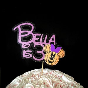 Minnie Mouse cake topper, Halloween Minnie Mouse, mickey mouse birthday, Minnie cake topper with pumpkin, Minnie Mouse birthday decor