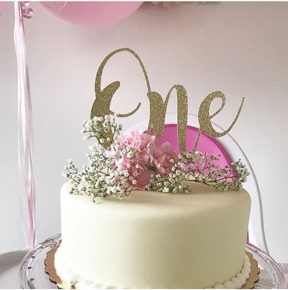 1 compleanno torta topper, One cake topper, 1 decorazioni di