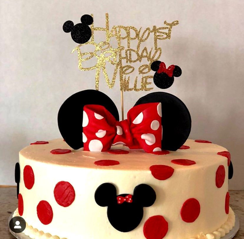 Cake topper Mickey Minnie Happy Birthday Dekora