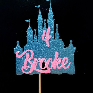 Princess cake topper, Personalized Princess castle cake topper, Cinderellas Castle, Princess topper, Princess Birthday decorations