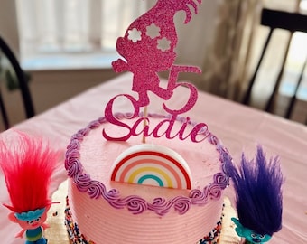 troll cake topper, troll birthday cake topper, troll decorations, troll birthday, poppy cake topper, poppy troll decorations