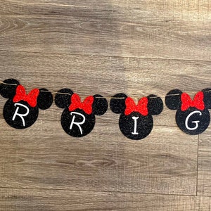 Minnie mouse birthday banner, Minnie Mouse birthday decorations, Minnie Mouse Happy Birthday Banner, Minnie Mouse name banner, DIY Banner
