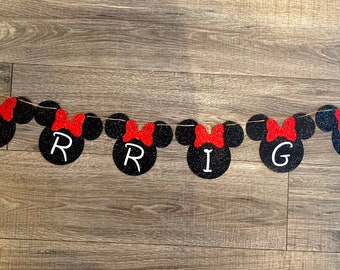 Minnie muis verjaardag banner, Minnie Mouse verjaardag decoraties, Minnie Mouse Happy Birthday Banner, Minnie Mouse naam banner, DIY Banner