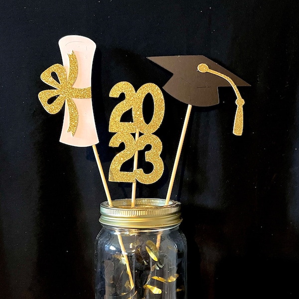 Graduation Centerpiece Sticks 2023, Graduation Party, Graduation Decorations, Graduation, Class of 2023 Party, Graduation sticks, 2023