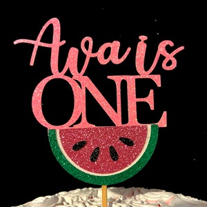 One in a melon cake topper, 1st birthday watermelon cake topper, watermelon cake topper, One in a melon, Watermelon decorations, one