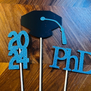 Doctor Graduation, Graduation Centerpiece Sticks 2024, Graduation Party, Graduation Decorations, Graduation, Class of 2024 , PhD, Set of 3