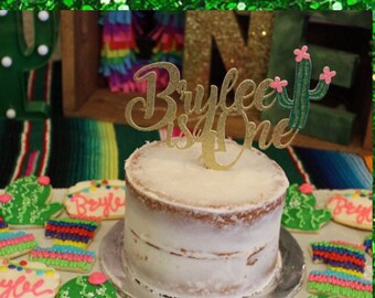 Fiesta cake topper, Fiesta 1st birthday, Fiesta 1st birthday cake topper, cactus cake topper, 1st birthday cactus, fiesta decorations