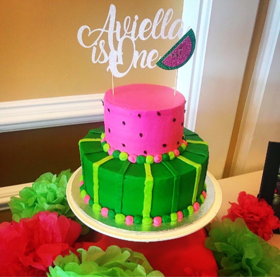 Topper Anniversaire De Pasteque Melon Deau Premier Etsy