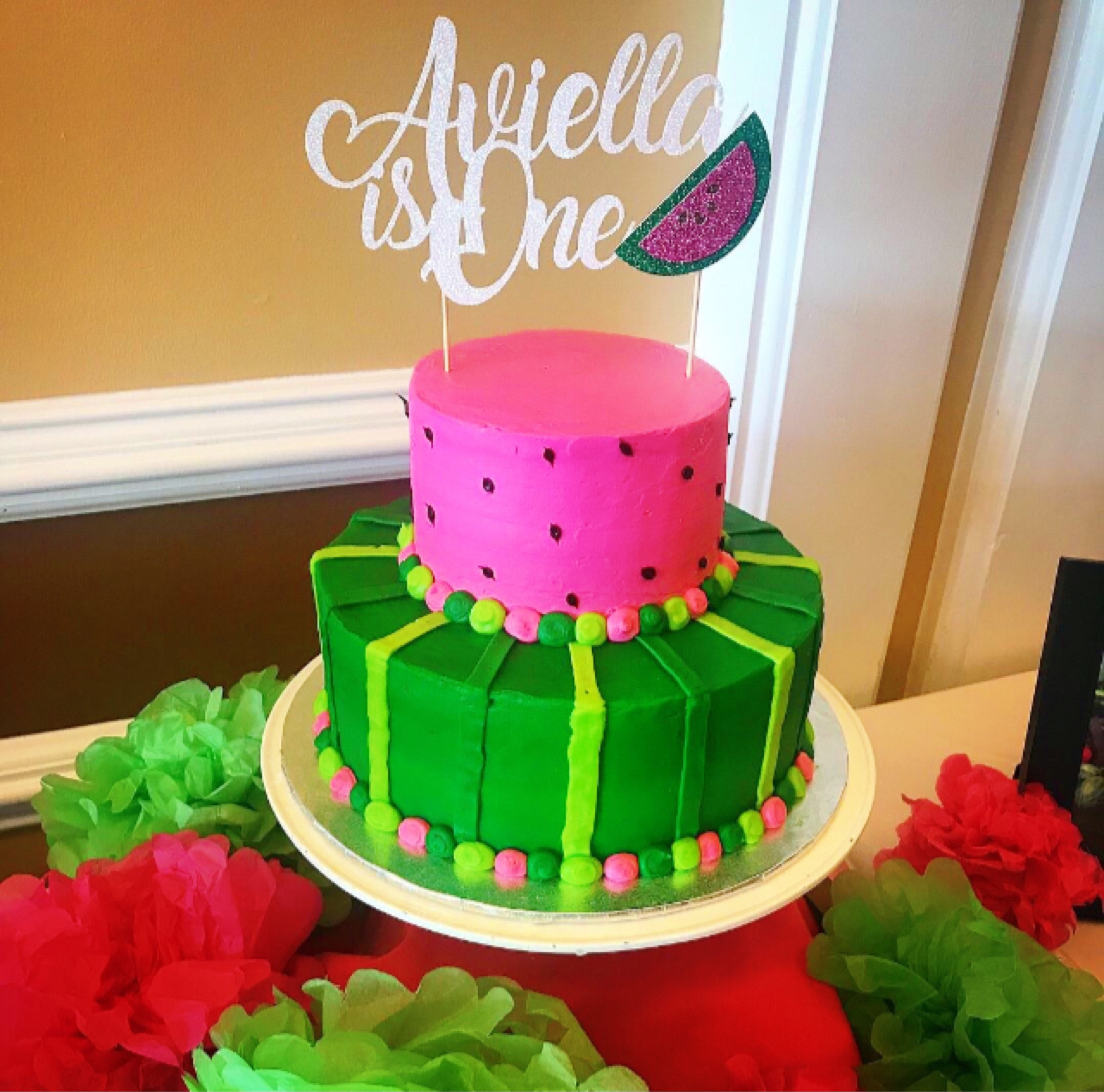 Download Watermelon birthday topper Watermelon first birthday One ...