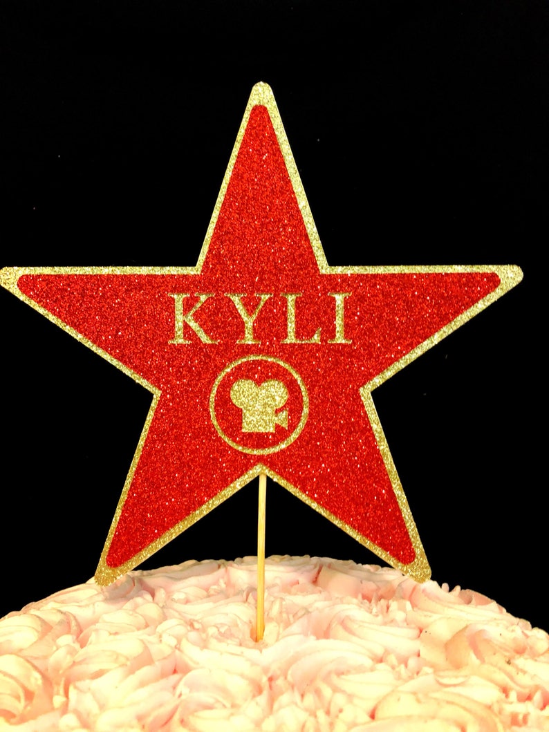 Hollywood Star Cake Topper Hollywood Birthday Star Birthday Etsy