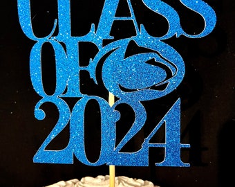 Graduation Cake Topper, Congrats Cake Topper, Congrats, Class or 2024, Graduation, Graduation Decor, Class of 2024 Cake Topper, Penn State