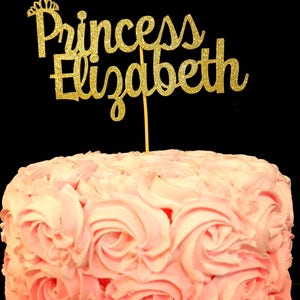 Princess Cake topper, Personalized Name Topper, Birthday Cake Topper, Princess Topper, Princess party image 2