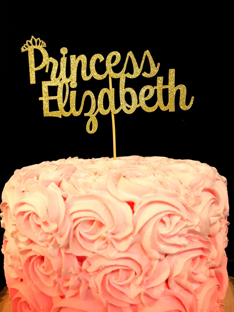 Princess Cake topper, Personalized Name Topper, Birthday Cake Topper, Princess Topper, Princess party image 2