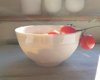 Porcelain bowl handmade for salad, soup, muesli, dessert