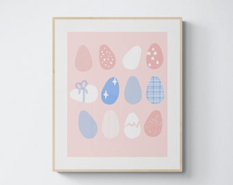 Easter Eggs Spring Illustration Print