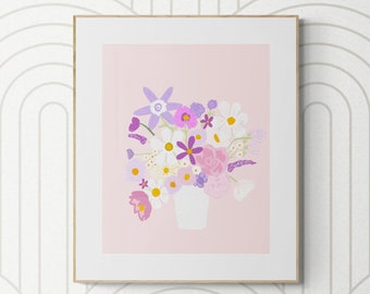 Spring Floral Bouquet Illustration Print