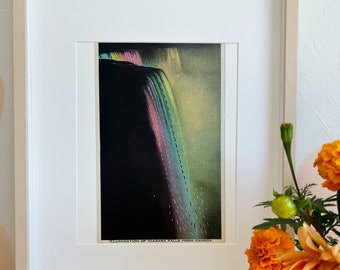 Rainbow waterfall Niagara illustration