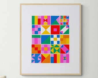 Bright Digital Quilt Print