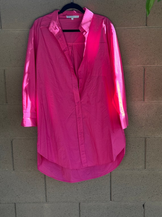 Fushia pink shirt dress
