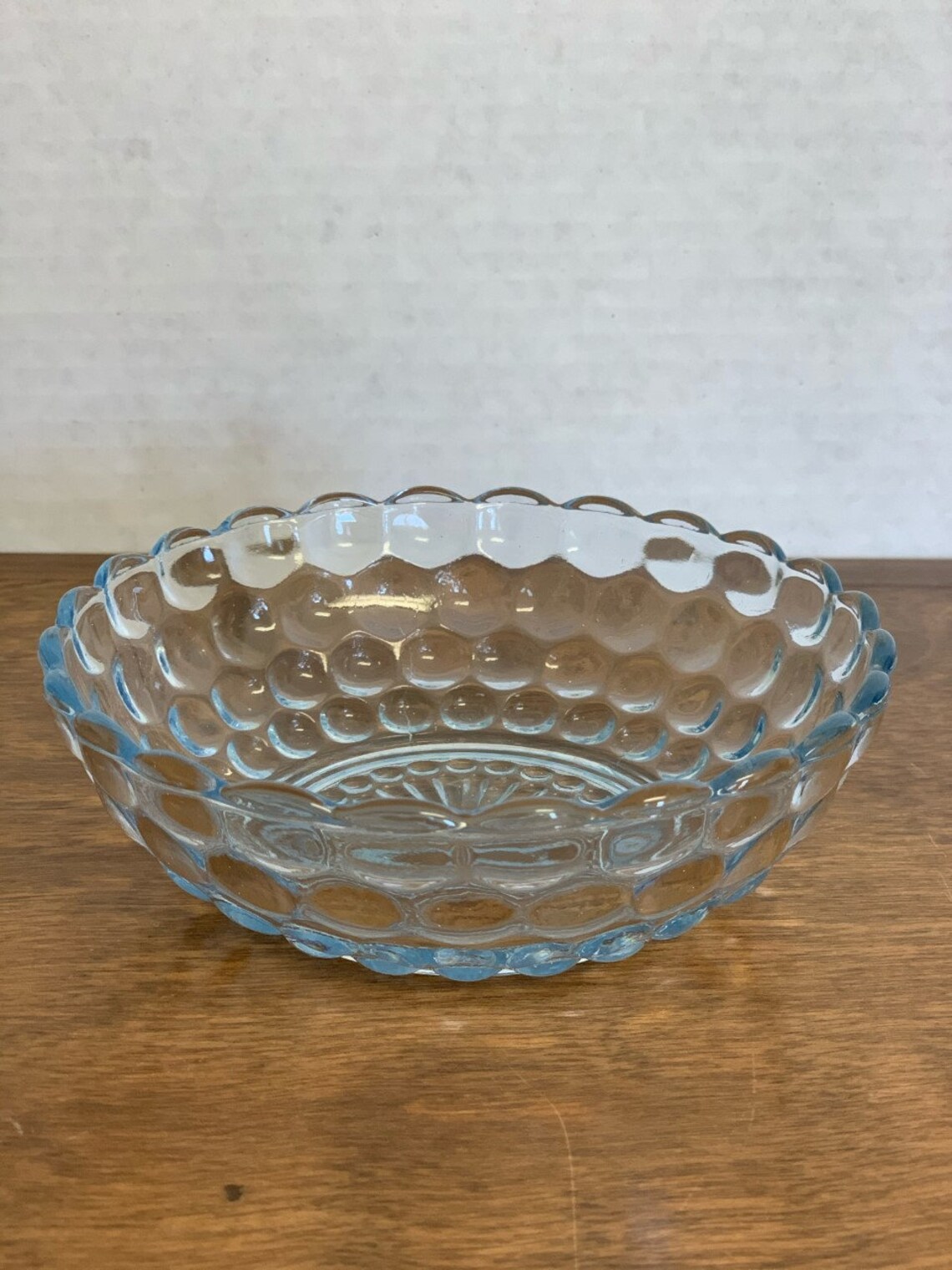 Vintage Mini Blue Glass Bowl Bubble Pattern Bowl MidCentury Etsy